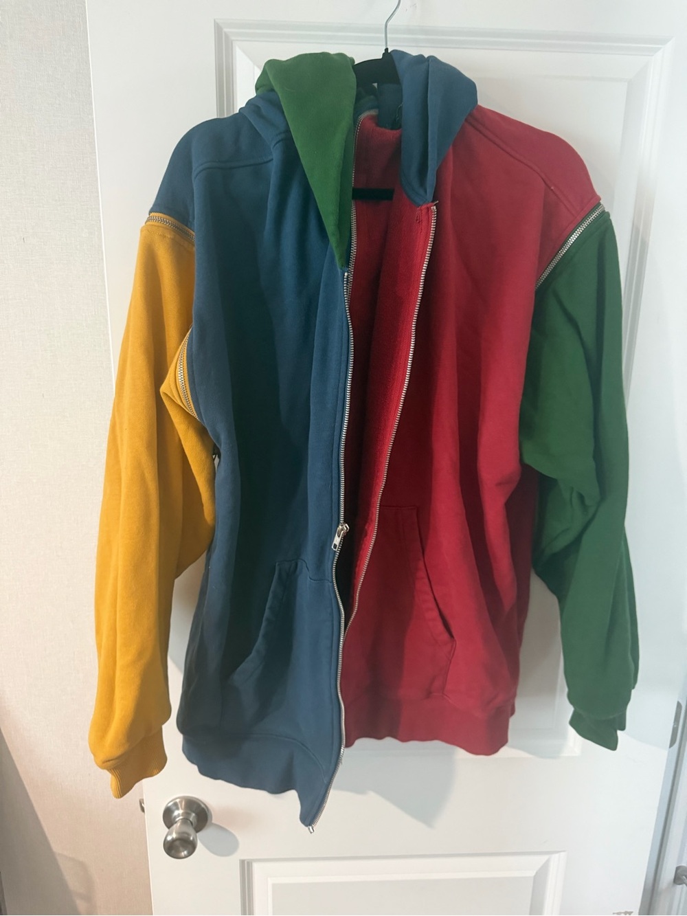 Teddy Fresh Colorblock Zip-Up Hoodie Sweatshirt - Multicolor